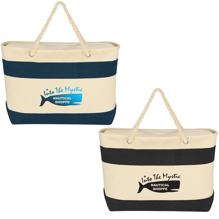 JH3279 Large Cruising Tote With Rope HANDLEs And Custom Imprint